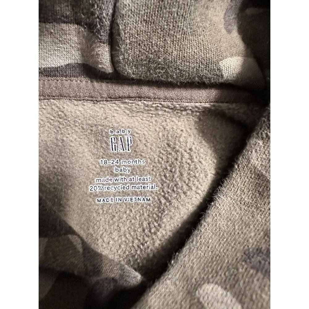 Baby‎ Gap 2 Pc sweat Suit 18-24 Mos Camo Pullover hoodie
